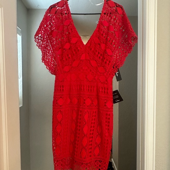 Lulus Red Lace Dress - Picture 6 of 6
